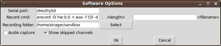 options screen